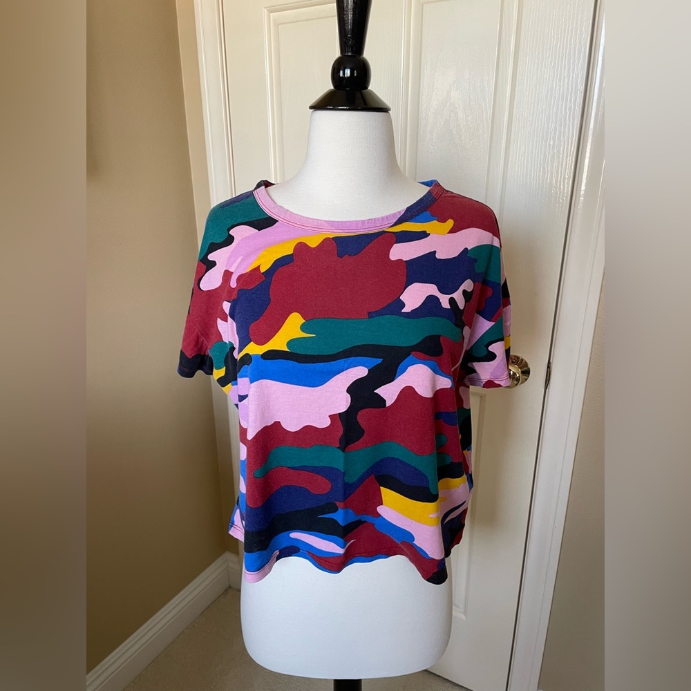 Zara multicolored camo t-shirt